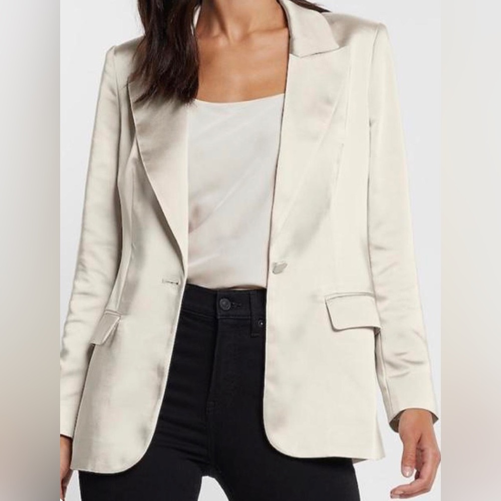 Express Cream Satin Blazer
